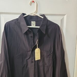 Men's Casual Button Down Shirt - Black
